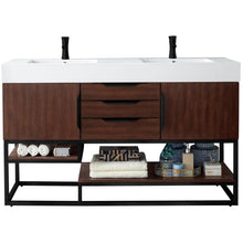Load image into Gallery viewer, James Martin Columbia 59&quot; Coffee Oak - Matte Black Double Vanity- James Martin