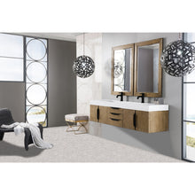 Load image into Gallery viewer, James Martin Mercer Island 72&quot; Latte Oak - Matte Black Double Vanity