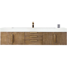 Load image into Gallery viewer, James Martin Mercer Island 72&quot; Latte Oak - Radiant Gold Single Vanity- James Martin