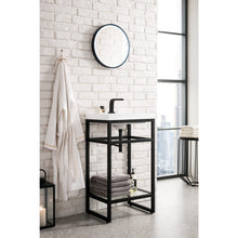 Load image into Gallery viewer, James Martin Boston 20&quot; Matte Black Stainless Steel Sink Console