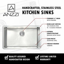 Load image into Gallery viewer, VANGUARD Undermount Stainless Steel 30 in. 0-Hole Kitchen Sink and Faucet Set with Soave Faucet in Brushed Nickel- Anzzi
