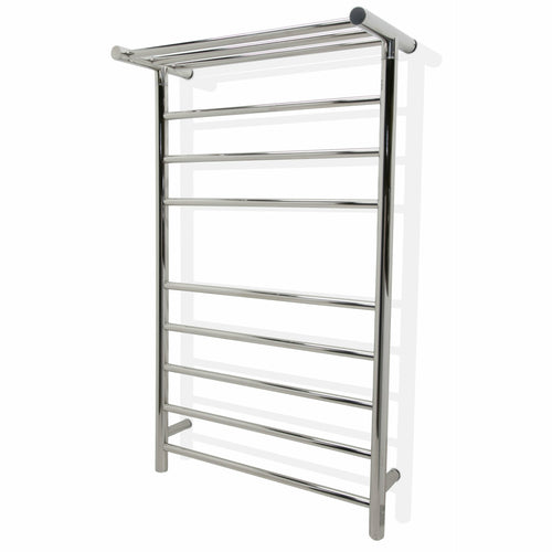 Eve 8-Bar Stainless Steel Wall Mounted Electric Towel Warmer Rack in Polished Chrome- Anzzi