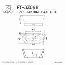 Load image into Gallery viewer, Chand 67 in. Acrylic Flatbottom Freestanding Bathtub in White- Anzzi