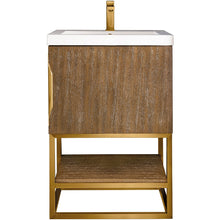 Load image into Gallery viewer, James Martin Columbia 24&quot; Latte Oak - Radiant Gold Single Vanity- James Martin