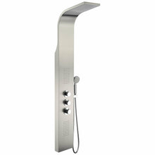 Load image into Gallery viewer, Arc 64 in. 2-Jetted Shower Panel with Heavy Rain Shower and Spray Wand in Brushed Stainless Steel- Anzzi