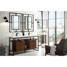 Load image into Gallery viewer, James Martin Boston 63&quot; Matte Black Stainless Steel Sink Console (Double Basins) With Cabinet