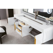 Load image into Gallery viewer, James Martin Mercer Island 72&quot; Glossy White - Radiant Gold Single Vanity