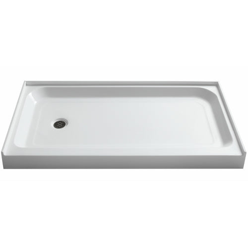 Tier 32 x 60  in. Left Drain Single Threshold Shower Base in White- Anzzi