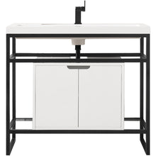Load image into Gallery viewer, James Martin Boston 39.5&quot; Stainless Steel Sink Console with Cabinet- James Martin