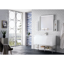 Load image into Gallery viewer, James Martin Milan 47.3&quot; Glossy White - Brushed Nickel Single Vanity