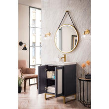 Load image into Gallery viewer, James Martin Chianti 24&quot; Mineral Grey - Radiant Gold Single Vanity