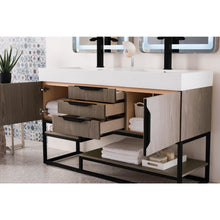 Load image into Gallery viewer, James Martin Columbia 59&quot; Ash Gray - Matte Black Double Vanity