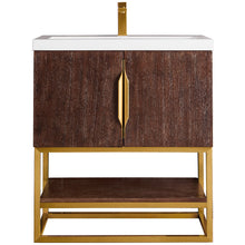 Load image into Gallery viewer, James Martin Columbia 31.5&quot; Coffee Oak - Radiant Gold Single Vanity- James Martin
