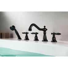 Load image into Gallery viewer, Patriarch 2-Handle Deck-Mount Roman Tub Faucet with Handheld Sprayer in Oil Rubbed Bronze- Anzzi