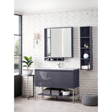 Load image into Gallery viewer, James Martin Milan 47.3&quot; Modern Grey Glossy - Brushed Nickel Single Vanity