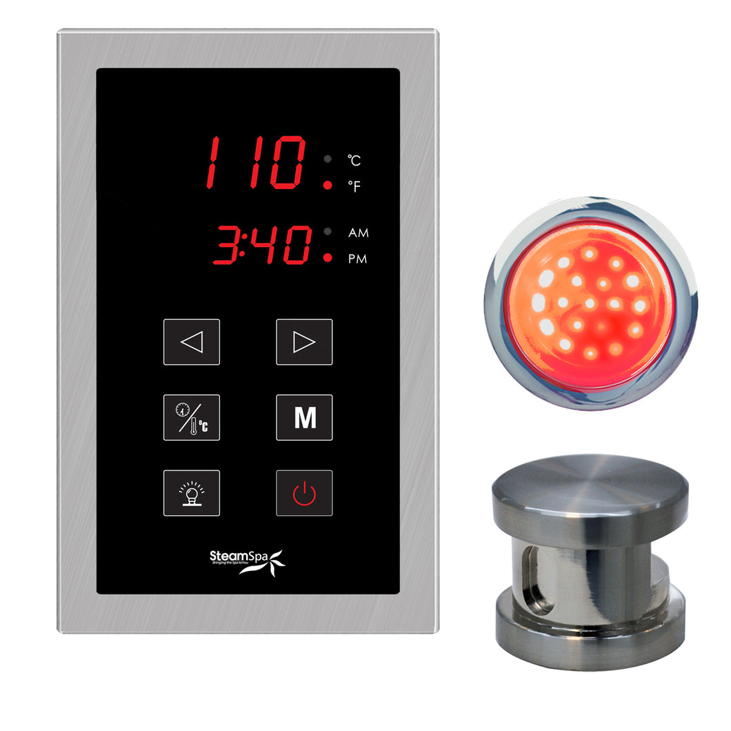 Indulgence Touch Panel Control Kit in Brushed Nickel- SteamSpa