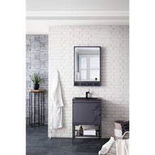 Load image into Gallery viewer, James Martin Milan 23.6&quot; Modern Grey Glossy - Matte Black Single Vanity with Base