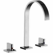 Load image into Gallery viewer, Sabre 8 in. Widespread 2-Handle High-Arc Bathroom Faucet in Polished Chrome- Anzzi