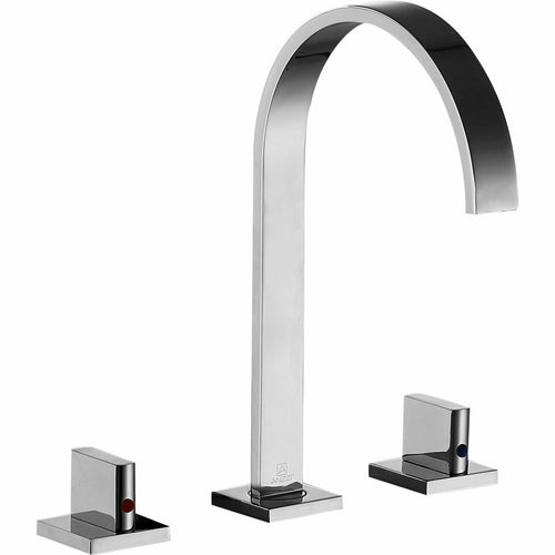 Sabre 8 in. Widespread 2-Handle High-Arc Bathroom Faucet in Polished Chrome- Anzzi
