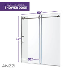 Load image into Gallery viewer, Don Series 60 in. x 62 in. Frameless Sliding Tub Door in Polished Chrome- Anzzi