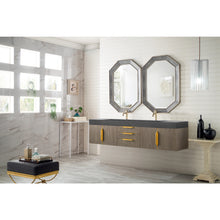 Load image into Gallery viewer, James Martin Mercer Island 72&quot; Ash Gray - Radiant Gold Double Vanity