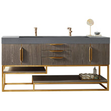 Load image into Gallery viewer, James Martin Columbia 72&quot; Ash Gray - Radiant Gold Double Vanity- James Martin