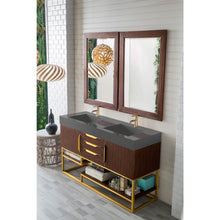 Load image into Gallery viewer, James Martin Columbia 59&quot; Coffee Oak - Radiant Gold Double Vanity