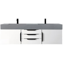 Load image into Gallery viewer, James Martin Mercer Island 59&quot; Glossy White - Matte Black Double Vanity- James Martin