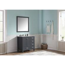 Load image into Gallery viewer, Chateau 36 in. W x 22 in. D Bathroom Bath Vanity Set in Gray with Carrara Marble Top with White Sink- Anzzi