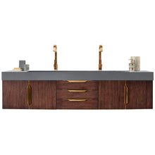 Load image into Gallery viewer, James Martin Mercer Island 72&quot; Coffee Oak - Radiant Gold Double Vanity- James Martin