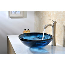 Load image into Gallery viewer, Thalu Series Deco-Glass Vessel Sink in Sapphire Wisp- Anzzi