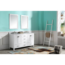 Load image into Gallery viewer, Chateau 60 in. W x 22 in. D Bathroom Vanity Set in White with Carrara Marble Top with White Sink- Anzzi