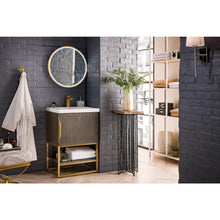 Load image into Gallery viewer, James Martin Columbia 24&quot; Ash Gray - Radiant Gold Single Vanity