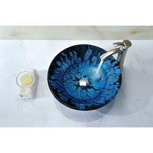 Load image into Gallery viewer, Telina Series Deco-Glass Vessel Sink in Lustrous Blue and Black- Anzzi