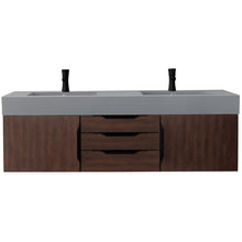 Load image into Gallery viewer, James Martin Mercer Island 59&quot; Coffee Oak - Matte Black Double Vanity- James Martin