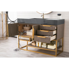 Load image into Gallery viewer, James Martin Columbia 48&quot; Ash Gray - Radiant Gold Single Vanity