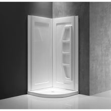 Load image into Gallery viewer, Sharman 36 in. x 36 in. x 74 in. 2-piece DIY Friendly Corner Shower Surround in White- Anzzi