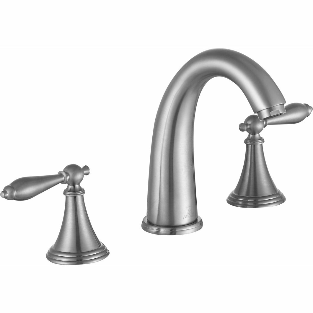 Queen 8 in. Widespread 2-Handle Bathroom Faucet in Brushed Nickel- Anzzi