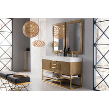 Load image into Gallery viewer, James Martin Columbia 59&quot; Latte Oak - Radiant Gold Double Vanity