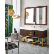 Load image into Gallery viewer, James Martin Columbia 59&quot; Coffee Oak - Radiant Gold Double Vanity