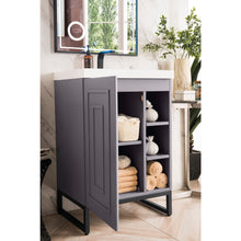 Load image into Gallery viewer, James Martin Alicante&#39; 24&quot; Grey Smoke-Matte Black Single Vanity Cabinet
