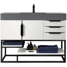 Load image into Gallery viewer, James Martin Columbia 48&quot; Glossy White - Matte Black Single Vanity- James Martin