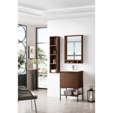 Load image into Gallery viewer, James Martin Milan 23.6&quot; Mid Century Walnut - Matte Black Single Vanity with Base