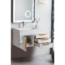 Load image into Gallery viewer, James Martin Mercer Island 36&quot; Glossy White - Radiant Gold Single Vanity
