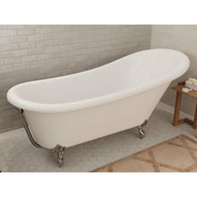 Load image into Gallery viewer, 67.32” Diamante Slipper-Style Acrylic Claw Foot Tub in White- Anzzi