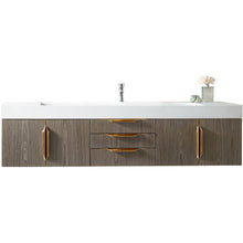 Load image into Gallery viewer, James Martin Mercer Island 72&quot; Ash Gray - Radiant Gold Single Vanity- James Martin