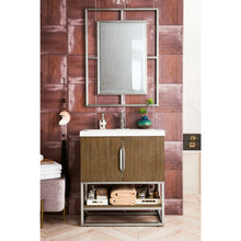 Load image into Gallery viewer, James Martin Columbia 31.5&quot; Latte Oak - Brushed Nickel Single Vanity