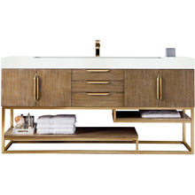 Load image into Gallery viewer, James Martin Columbia 72&quot; Latte Oak - Radiant Gold Single Vanity- James Martin
