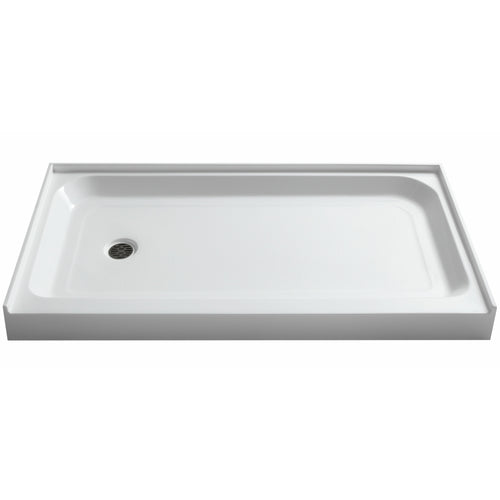 Tier 36 x 60  in. Left Drain Single Threshold Shower Base in White- Anzzi