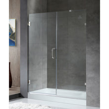 Load image into Gallery viewer, Maverick Series 60 in. by 72 in. Frameless Hinged Alcove Shower Door in Polished Chrome with Handle- Anzzi